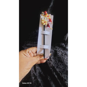 Wooden Red Floral tassel Hair Stick